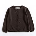 thumbnail image 2 of Splozh Baby Infant Cardigan Button down Ribbed Knit Sweater Long Sleeve Jackets for Toddler Cute Sweater Infant Sweater,Coffee,6-7 Years, 2 of 5