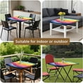 thumbnail image 5 of Colorful Tie Dye Mountain Pattern Square Fitted Tablecloth with Elastic Edge,Square Table Cover,Washable Elastic Table Cover for Home Kitchen Party Decor 34"x34", 5 of 6