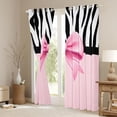 thumbnail image 3 of Feelyou Girly Kawaii Bow-tie Black Out Curtains, Fashion Zebra Print Stripes Curtains Pack of 2 (42x63 Each), Cute Princess Bowknot Bedroom Curtains, Living Room Curtains Decor, 3 of 6