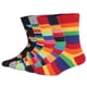 thumbnail image 1 of Calcetines coloridos de tubo medio para hombre, medias de algodón con patrón de rayas, corazón, novedad, informal, divertido, EU 42-48, 5 pares, 1 of 4