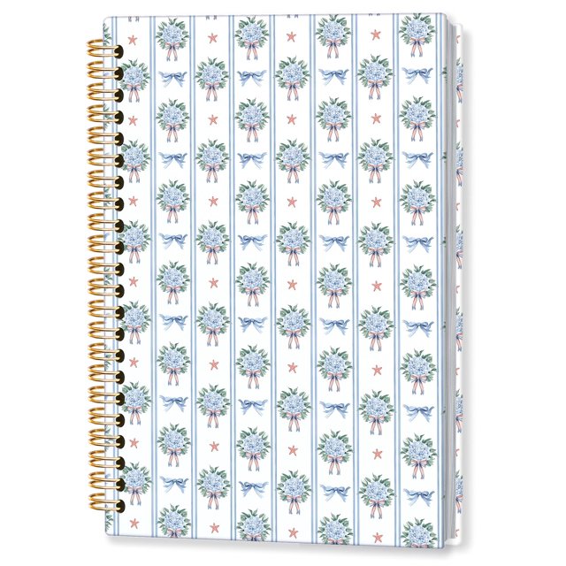 Cuaderno Elpwk Floral de Hortensias con Espiral 14 x 21 cm