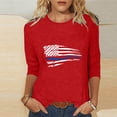 thumbnail image 6 of Dazajoo Independence Day 3/4 Sleeve Tops for Women 2024 Summer Casual Crew Neck Shirts Womens 4th of July American Flag Patriotic Tunic Sales Today,Red,L, 6 of 6