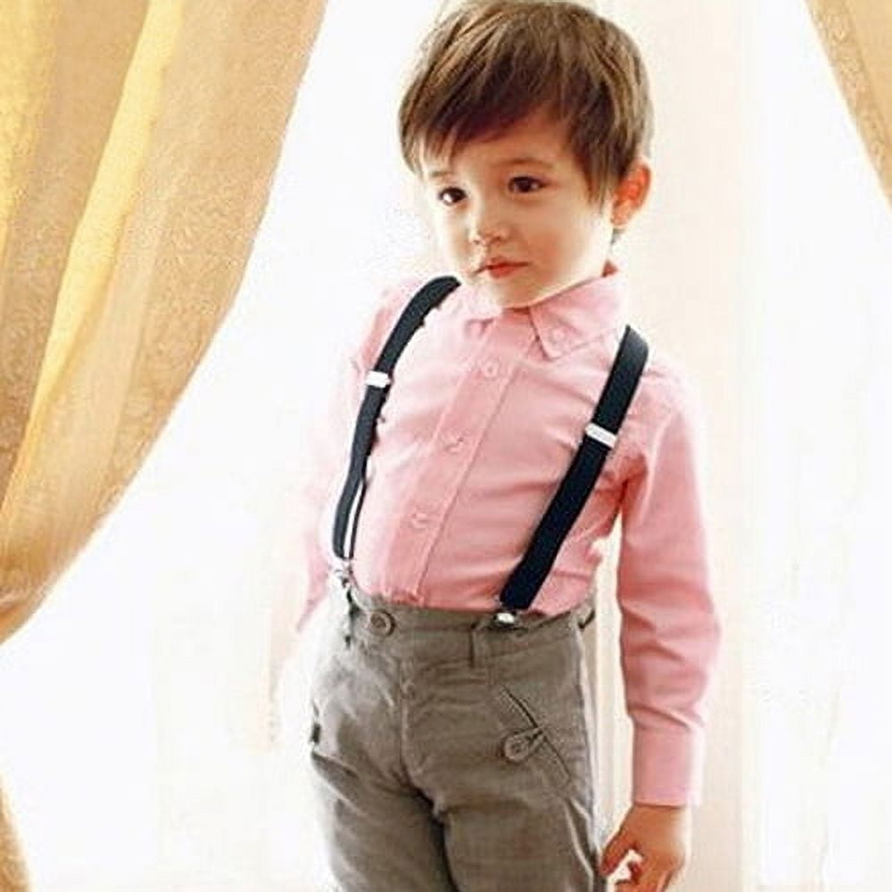 2 Pcs Suspenders with Bow Tie Set for Toddlers, Adjustable Elastic Tuxedo  Trouser Braces Kits for Toddler Boys Girls Kids, Y Back Style Suspender