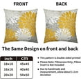 thumbnail image 4 of Yellow White Grey Gray Pillow Covers 20X20 Inch Set of 2, Modern Geometry Dahlia Floral Print Decorative Throw Pillow Covers Outdoor Farmhouse Cushion Case for Home Couch Sofa Bed Decoration, 4 of 5