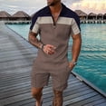 thumbnail image 1 of Vedolay Short Set For Men Casual Mens 2 Piece Outfits Short Sets Short Sleeve T Shirt and Shorts,Coffee XXL, 1 of 2