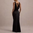 thumbnail image 5 of 2026 New Women's Burgundy Cowl Neck Satin Mermaid Maxi Dress Sleeveless Formal Evening Party Gown, 5 of 6