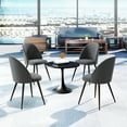 thumbnail image 2 of Homy Casa Modern 2-Pack Accent Chair Set, Armless Round Back, Grey Fabric Upholstered, 2 of 10