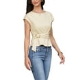 thumbnail image 4 of Work Tank Top for Women Sleeveless Crew Neck Business Casual Shirts with Belt M Apricot, 4 of 6