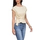 thumbnail image 4 of Camiseta sin mangas de trabajo INSPIRE CHIC para mujeres, con cuello redondo, camisas de negocios casuales con cinturón L color albaricoque, 4 of 6