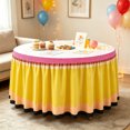 thumbnail image 3 of Stain Resistant Fitted Pencil Table Skirt Fabric Cover, Protective Decor Cloth For Daily Dining And Office Workspace, 3 of 3