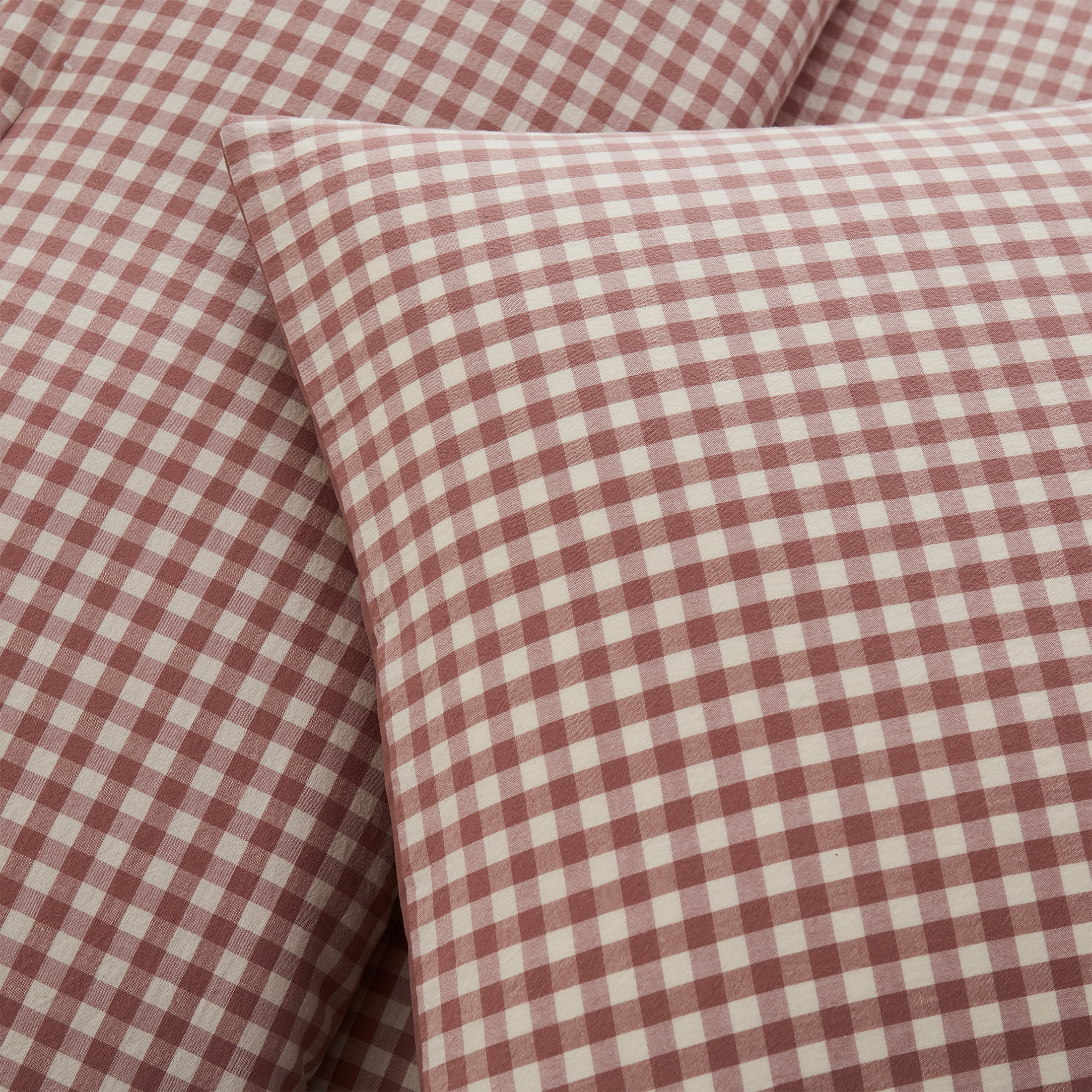 My Texas House Collins 3-Piece Dusty Mauve Gingham Cotton Comforter Set, King