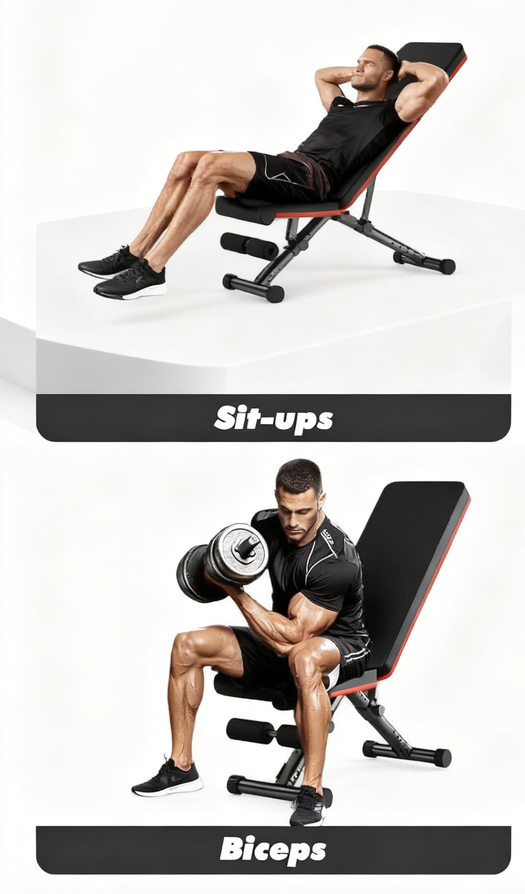 Sybels Heavy Duty Foldable Workout Bench, 795LBS Capacity with Commercial-Grade Steel & Adjustable Design,  for Home Gym Strength Training