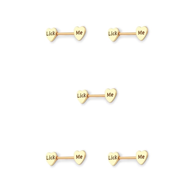 Minnieouse Anillo para pezones con barra, accesorio de moda Sexy para chicas jóvenes, decoración corporal encantadora en forma de corazón para Dorado Lámame 5piezas