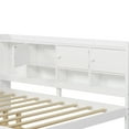 thumbnail image 6 of MODERNLUXE Twin Size Daybed with Bookcase,L-Shape Multi-functional Bed Frame with Built-in Desk,7 Storage Cabinets and 2 Drawers,White, 6 of 8