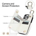 thumbnail image 4 of JTCASES for iPhone 12 Pro Max Case, PU Leather Lychee Pattern Zipper Purse Finger Ring Buckle Card Slots Stand Shell for iPhone 12 Pro Max Wear-resistant Shockproof Wallet Cover, White, 4 of 8