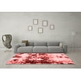 thumbnail image 3 of Ahgly Company Machine Washable Indoor Square Abstract Red Modern Area Rugs, 7' Square, 3 of 4