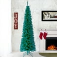 thumbnail image 5 of National Tree Company Artificial Pencil Slim Christmas Tree, Turquoise, Tinsel, Includes Stand, 6 Feet, 5 of 5
