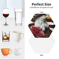 thumbnail image 6 of Vsdgher Eagle With Hat And Roses Leather Coasters for Drinks, Durable Drink Coasters 4 Set for Tabletop Protection, Luxurious Home Décor and Housewarming Gift-Hexagon, 6 of 6