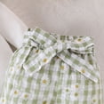 thumbnail image 6 of CAICJ98 Newborn Baby Girl Fall Clothes Solid Color Romper Bow Floral Plaid Print Pants Headband Sets Infant Winter Spring Outfits (Light Green,6-12 Months), 6 of 7
