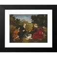 thumbnail image 2 of Paris Bordone 24x19 Black Modern Framed Museum Art Print Titled - Madonna and Child with St Anthony Abbot and a Young Male&nbsp;Donor, 2 of 5