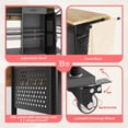 thumbnail image 2 of Bestier Rolling Kitchen Utility Cart w/ Collapsible Surface Extender, Grey, 2 of 7