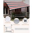 thumbnail image 4 of Sun Shade Sail 8'x10' Red Black Stripes Rectangle Sun Shade Sails Canopy Waterproof White Classic Striped Outdoor Sunshades Sand UV Block Cover Shades Cloth for Patio Backyard Garden Deck Porch Lawn, 4 of 9
