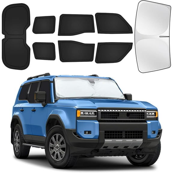 for Toyota Land Cruiser250 2024-2025 Car Window Shades, 8pcs Privacy Sun Shade Set for Front Windshield Side and Rear Windows, Full Window Covers Keeps vehicle Cool for Camping Napping