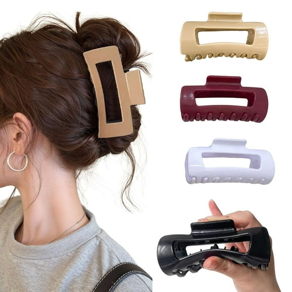 Soft Squishy Flexible Claw Clip, Silicone Cloud Large Claw Clip for Women Thick Hair 3.9 in 4pcs