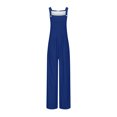 thumbnail image 5 of Fashion Jumpsuits for Women Tummy Control Summer Plus Size Printed Jumpsuit Casual Button Pocket Sleeveless Wide Leg Trousers, 5 of 8