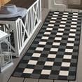 thumbnail image 2 of SAFAVIEH Courtyard Caitriona Checkered Indoor/Outdoor Runner Rug, Black/Beige, 2'3" x 5', 2 of 13