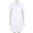 thumbnail image 4 of Miaeowve Women's Short Sleeve Button Down Lab Coat Chemist's Nurse Doctor Scientists Uniform Dress White Medium, 4 of 7