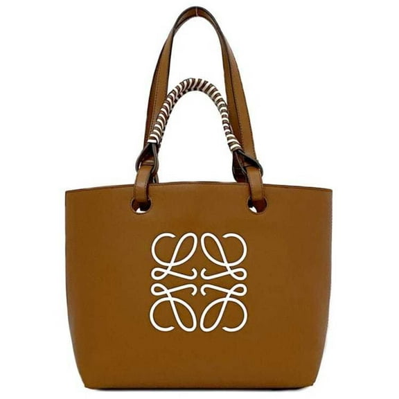Pre-Owned LOEWE Tote Bag f-22194 Brown White Anagram A717S72X11 2way Leather 652047... (Good)