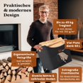 thumbnail image 3 of 60L Felt Basket And Firewood Basket - Leather Application + Non-Slip Handle + Extra Large Front Pocket - Felt Bag Wooden Basket, Foldable For Transport And Storage Dark Gray, 3 of 7
