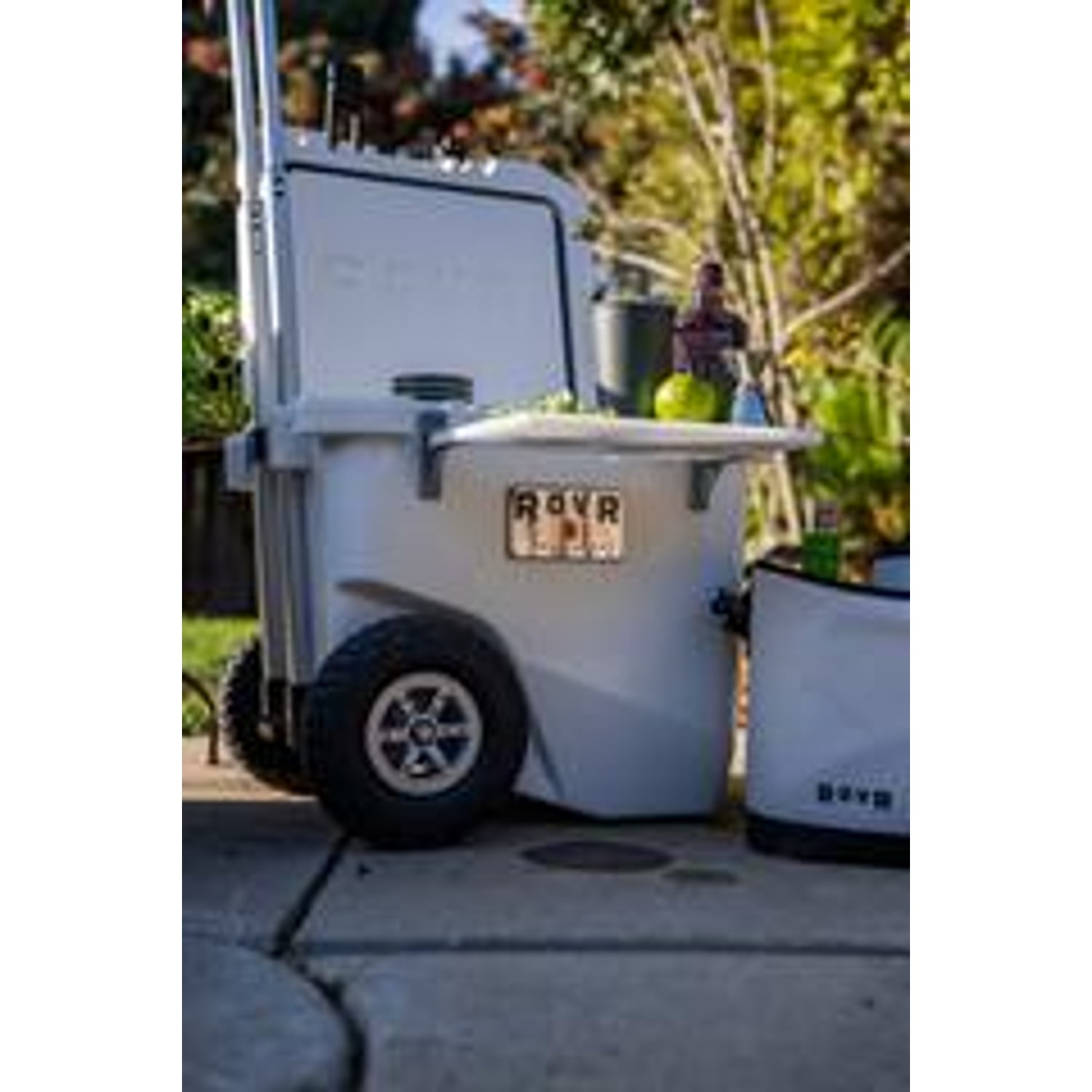 RovR RollR 45 Quart Wheeled Hard Cooler with Telescopic Handle (POWDER)