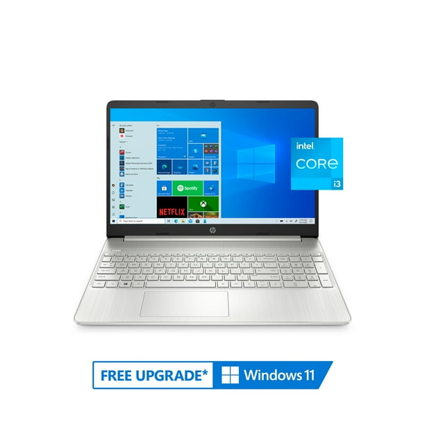 HP 15.6" Laptop, Intel Core i3-1115G4, 8GB RAM, 256GB SSD, Windows 10 Home, Natural Silver, 15-dy2091wm