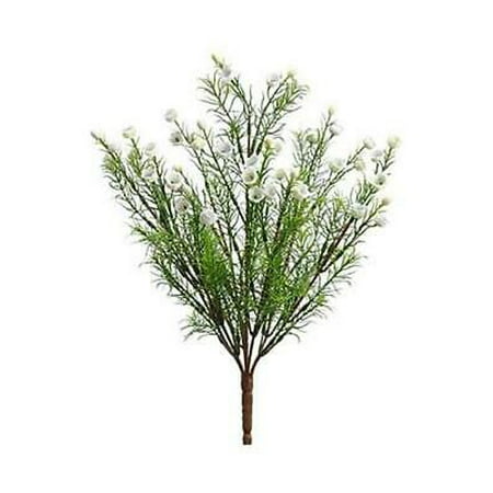 1PK White Mini Fake Bellflower and Grass Bush - 13.5
