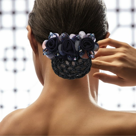 LOLIPPYY Hair Bun Holder Classic Style Flower Bun Net 1Pack Fabric Multi for Stewardess