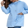 thumbnail image 2 of Imperméable imperméable pour Femmes Veste de Pluie Légère à Capuche avec Poches pour la Randonnée en Plein Air, 2 of 6