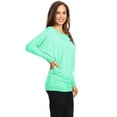 thumbnail image 2 of Women's Boat Neck 3/4 Dolman Sleeve Basic Top Regular & Plus Size Made in USA, 2 of 3