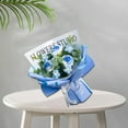 thumbnail image 1 of Ramo de Flores de Crochet Soledad Azul Degradado 35 cm x 30 cm, 1 of 10