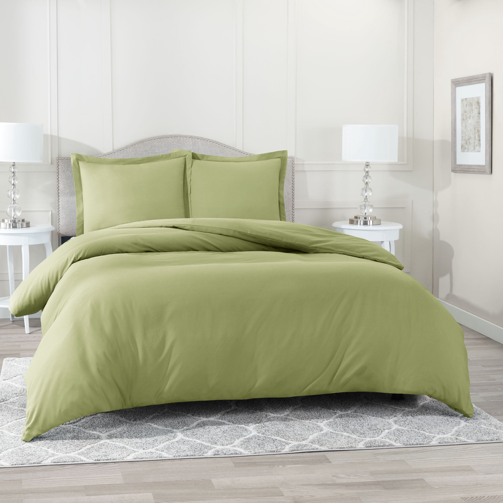 Hearth & Harbor 2-Piece Sage Green Duvet Cover Set, Twin