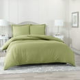thumbnail image 5 of Hearth & Harbor 3-Piece Sage Green Duvet Cover Set, California King, 5 of 5
