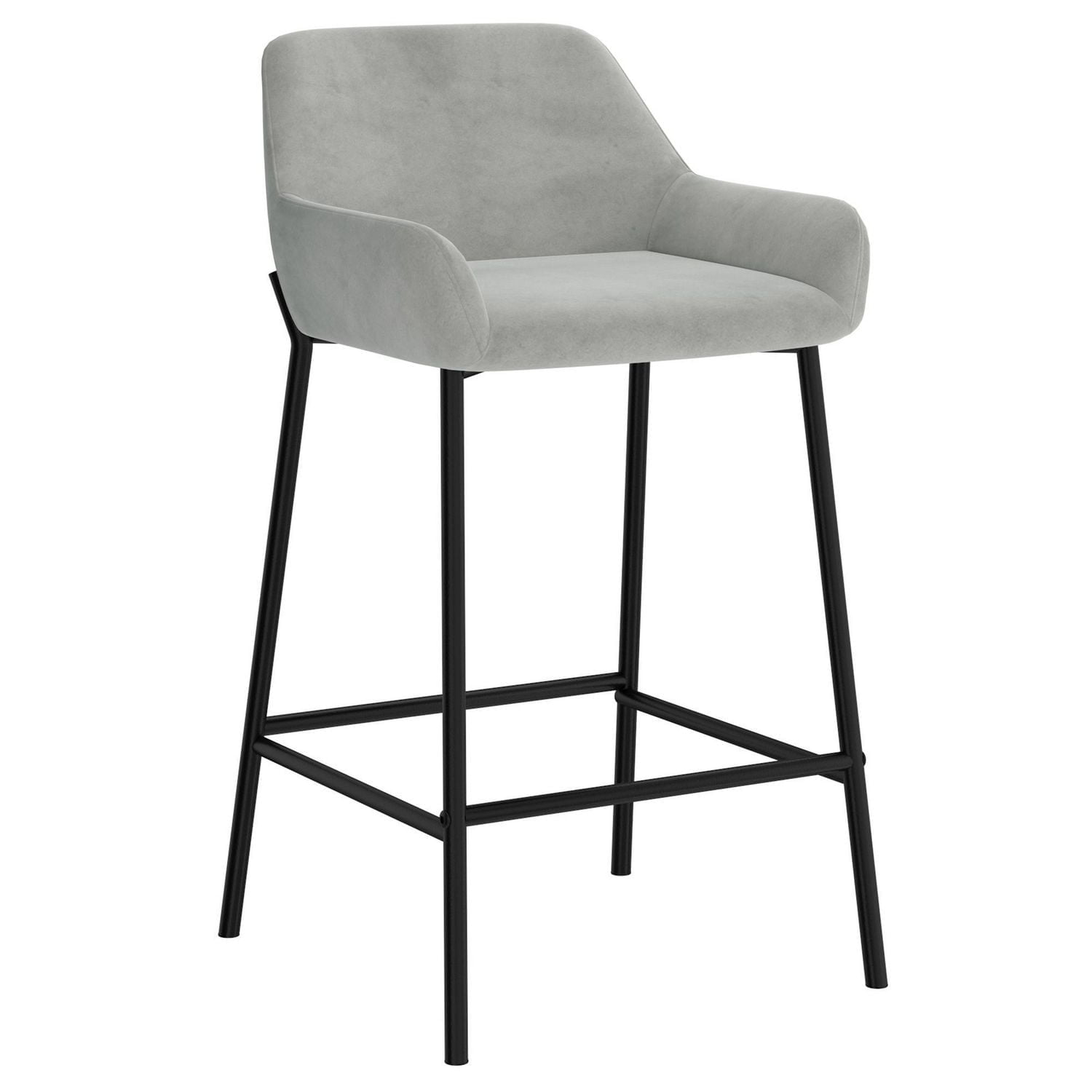 Set of 2 Modern Velvet 26" Counter Stool