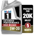 thumbnail image 3 of Mobil 1 Extended Performance High Mileage Full Synthetic Motor Oil 5W-20, 5 Quart, 3 of 11