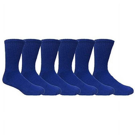 MOXY Socks Royal Blue Running Buddy Performance Athletic Running Crew Socks 6-Pack