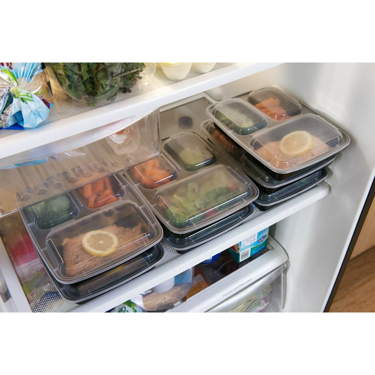 Meal Prep Haven 7 Pack Meal Prep Food Storage Containers, Clear Lid, 32 Oz,  3 Compartment 