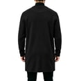 thumbnail image 5 of TKKCS Mens Button Down Cardigan Jacket Long Sleeve Crew Neck Mid‑Length Fall Winter Casual Outerwear with Pockets Black L, 5 of 7