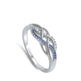 thumbnail image 4 of Infinity Knot Blue Simulated Sapphire Promise Ring .925 Sterling Silver Band CZ Female Size 4, 4 of 4
