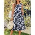 thumbnail image 2 of Vestido midi Zeagoo Summer Floral Aline Swing sin mangas para mujer, 2 of 8