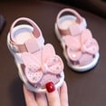 thumbnail image 4 of Gyujnb Toddler Girls Closed Toe Bunny Bow Sandals Hook Loop Soft Non- Summer Water Friendly Shoes,0-3 Months, 4 of 8